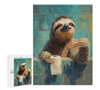 Sloth with Toilet Paper Roll Puzzle 1000 Pièces Educa Jouet en Bois Cadeau Unique Décoration Intérieure Jeu Éducatif Challenge Toy Adultes Et Enfants À Partir De 14 Ans 500 PCS
