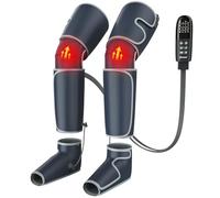 SLOTHMORE Masseur de jambes avec compression d'air et chaleur, masseur de mollets et de pieds pour la circulation et la douleur, bottes de compression 4 en 1 avec guide de port vidéo, thérapie par