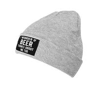 Slouch Bonnet d'hiver Tricoté Je me Demande si la bière Pense Aussi à Moi Bonnet Hiver Chaud Tricot Universelle Chapeau d'hiver Tricoté pour Sports Femme Cyclisme