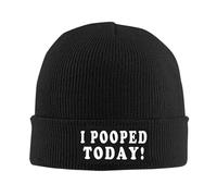 Slouch Bonnet Souple Tricoté J'Ai Fait Caca Aujourd'hui Noir Bonnets en Tricot Classique Beanie Hiver pour Femme Adultes Sports