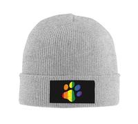 Slouch Tricoté Bonnet Empreinte de Patte de Chien Allié LGBT Gay Pride Tricoter Chapeau Universelle Beanie Hiver pour Femme Sports Adultes