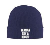 Slouch Tricoté Bonnet,Je Veux Acheter Une Maison,Tricoter Chapeau,Extensible Beanie Tricoté pour Sports,Ski,Cyclisme