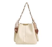 Slouchy Tote Purses Ladies Fashion Solid Color Leather Versatile Bag Metal Chain Shoulder Strap(Beige)