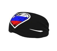 Slovénie Slovène Drapeau Slovène Cœur Unisexe Headband Absorbe La Transpiration Bandeau Cheveux Séchage Rapide Serre Tete pour Basketball Tennis Football Fitness