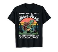 Slow and Steady Hiking Society Vintage Turtle Funny Hiker T-Shirt