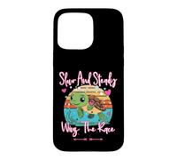 Slow and Steady remporte la Course | Un Environnement Mignon pour Les Tortues de mer Coque pour iPhone 15 Pro Max