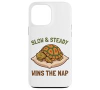 Slow and Steady Wins The Nap Boîte de Couchage Amusante Tortue Lazy Coque pour iPhone 13 Pro Max