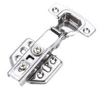 Slow Closing Overlay Hinges - Straight Arm Feature, 4 pouces External Cabinet Device, Weatherproof Garage Basement Component, Durable Silver Metal Fastener | Shield Tool For Dining & Bathrooms