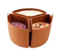 Slow Cooker Divider, Silicone Liner Insert, Heat Resistant Liner with Triple Compartment Convenience for Diet Meal Separation or Kitchen Organization, 7.08×4.72 Inches
