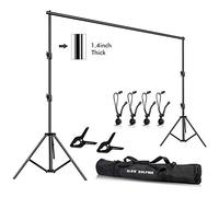 Slow Dolphin Kit de Support de Toile de Fond réglable Robuste pour Studio Photo 3,7 m (l) x 3 m (H) avec Sac de Transport