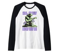 Slow Down Frog Playing Guitar Relax & Enjoy Your Life Manche Raglan