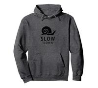 Slow Down Snail Art : Mindful Living Inspirational Sweat à Capuche, Unisexe pour Adultes, Chiné Foncé, L