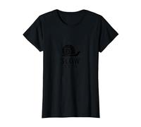 Slow Down Snail Art : Mindful Living Inspirational T-Shirt, Femme, Noir, M