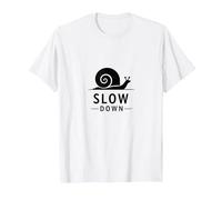 Slow Down Snail Art : Mindful Living Inspirational T-Shirt, Homme, Blanc, M