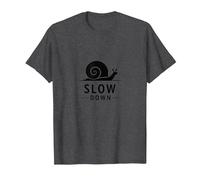 Slow Down Snail Art : Mindful Living Inspirational T-Shirt, Homme, Chiné Foncé, L