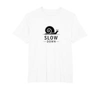 Slow Down Snail Art : Mindful Living Inspirational T-Shirt, Homme Grandes Tailles, Blanc, 6X Tall