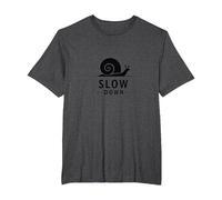 Slow Down Snail Art : Mindful Living Inspirational T-Shirt, Homme Grandes Tailles, Chiné Foncé, 3X Tall