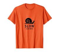 Slow Down Snail Art : Mindful Living Inspirational T-Shirt, Homme, Orange, S