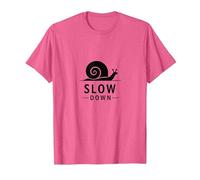 Slow Down Snail Art : Mindful Living Inspirational T-Shirt, Homme, Rose Chiné, L