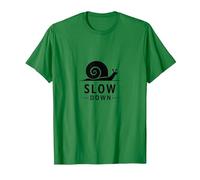 Slow Down Snail Art : Mindful Living Inspirational T-Shirt, Homme, Vert Kelly, M