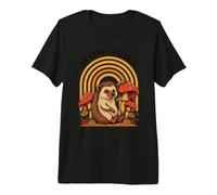 Slow Down The World Can Wait - Champignon hérisson rétro T-Shirt Haut de Gamme