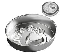 Slow Eating Dog Bowl - Stainless Steel Pet for Feeding Dish | Non Slip Base with Raised Eating, Portion Control Bowl for Weight Management, Behavior Training, Apartment and Home Use