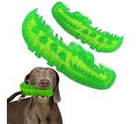 Slow Feed Chew and Fetch Crocodile Dog Toy, Rubber Alligator Dog Chew Toy for Large, Medium & Small Dogs Teeth Cleaning, Alligator Treat Dispensing, Dog Slow Feeder Puzzle Toy (Green, M+L)