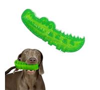 Slow Feed Chew and Fetch Crocodile Dog Toy, Rubber Alligator Dog Chew Toy for Large, Medium & Small Dogs Teeth Cleaning, Alligator Treat Dispensing, Dog Slow Feeder Puzzle Toy (Green, Medium)