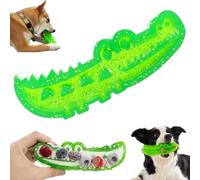 Slow-Feed Chew & Fetch Crocodile Dog Toy, Dog Slow Feeder Puzzle Toy, Cute Chew Toys Alligator Treat Interactive Dispenser Small Medium Large Dogs Tough Gator Bite and Brush Teeth Cleaning(Small*1)