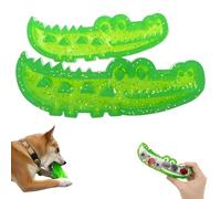 Slow-Feed Chew & Fetch Crocodile Dog Toy, Slow Feeder Interactive Puzzle Cute Chew Toys Alligator Treat Dispenser for Small Medium Large Dogs Tough Gator Bite and Brush Teeth Cleaning(Large+Small)