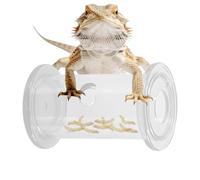 Slow Feed Reptile Bowl - Foraging Cylinder Food Dispenser, Enrichment Feeding Toy System, Climbing Pet Feeding Accessory, Gecko Chameleon Parrot Use, Small Animal Care Habitat Feed Support