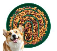 Slow Feeder Bowl, Pet Food Dish, 5.91x5.91x0.79 inches Silicone Holder & Healthy Eating Round Plate, Non Slip Sluggish for Indoor, Cream Cheese, Diced Chicken, and Outdoors