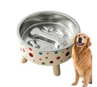 Slow Feeder Bowl - Stainless Steel Elevated Dog, Licking Pet Dish