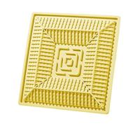 Slow Feeder Cat Bowl, Silicone Feeding Mat, 7.87x7.87 inches Interactive Eating Trainer, Safe Feedings Dish for Indoor Outdoor Kitten Feeding, Yellow, Pink, Iron