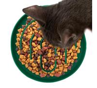 Slow Feeder Cat Bowls, Dry Food Slower Feeder Kitten Bowl, Round Silicone Dish, Non-Slip Spill Proof Base, Portion Control Design for Small Breeds in Living Room, Bedroom, Balcony