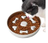 Slow Feeder Dog Bowl, Anti-Bloating Dog Bowl, Stainless Steel Dog Feeder, Dog Food Bowl for Portion Control, 25x25x4.3c, 9.84x9.84x1.69 inches for Dry and Wet Food