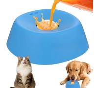 Slow Feeder Dog Bowl for Liquid Treats, No Spill Lick Bowl with Rolling Ball, Anti-Slip Silicone Dog Feeding Bowl for Bone Broth, Yogurt, Wet Food & Post-OP Nutrition(Blue)