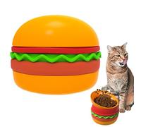 Slow Feeder Dog Bowls, Interactive Puzzle Plate, 5.91 inches Hamburger Design, Non-Slip Treat Dispenser Toy, Bloat Stop for Pet Feeding, Silicone Abs Material