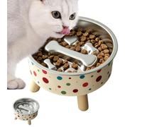 Slow Feeder Dog Bowls, Pet Stainless Steel Elevated Licking Dish