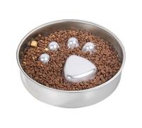 Slow Feeder Dog Bowls, Slow Eating Dogs Bowl Food Dish, 8.66x8.66x1.57 inches Non-Slip Stainless Steel Container, Anti-Choking Pet Supplies for Puppy Training, Silver