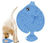 Slow Feeder Mat, Fish-Shaped Cat Feeding Pad, Suction Cup Dog Treat Toy, 9.84x6.89 inches Silicone Lick for Slow Feeding and Puppy Enrichment for Dogs, Cats, and Pets