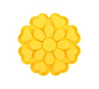 Slow Feeder, Treat Dispenser, Dog Dish Slow Feed Bowl, Silicone Non-Slip Design, Enrichment Feeding Supplies, Mental Stimulating Puzzle Toy for Small and Medium Breeds, Blue/Yellow