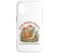 Slow Hiking Society The Last One to The Top Wins Montagne Coque pour iPhone 16 Plus
