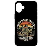 Slow Hiking Society The Last One to The Top Wins Montagne Coque pour iPhone 16 Plus