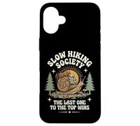 Slow Hiking Society The Last One to The Top Wins Montagne Coque pour iPhone 16 Plus
