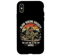 Slow Hiking Society The Last One to The Top Wins Montagne Coque pour iPhone X/XS