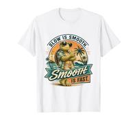 Slow is Smooth Turtle - Motivation Amusante sur la Plage T-Shirt