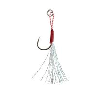Slow Jigging Pêche Lancer Jigs Assist Crochet Barbed Single Jig Crochets Fil Plume Acier à Haute Teneur en Carbone 10pcs Lot