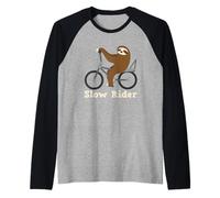 Slow Rider Paresseux Cyclisme Cyclisme Vélo Biker Lazy Pun Citation Manche Raglan