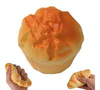 Slow Rising Squishy Bread Croissant Squeeze Toy for Stress Relief & Focus, Realistic Food Fidget Sensory Item for Adults, Soft Stretchy PU Foam Party Favors (Muffin)